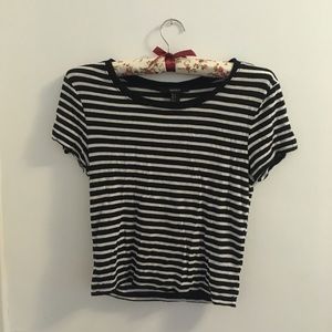 Forever 21 black and white striped tee